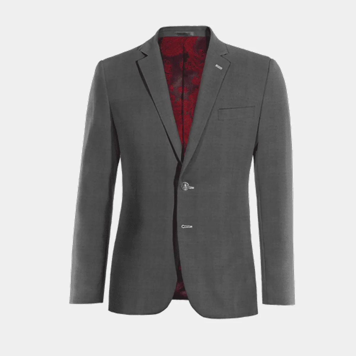 Iron grey super 100s Pure wool essential Jacket with customized threads