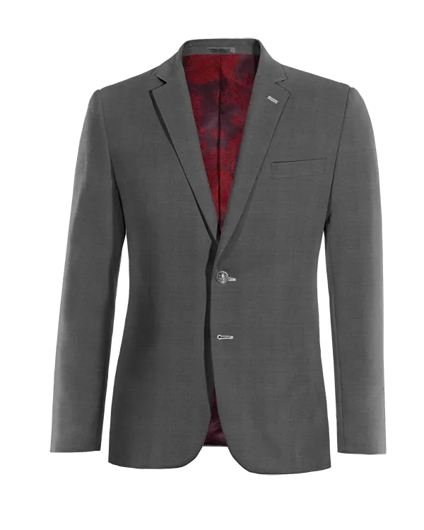 Iron grey super 100s Pure wool essential Jacket with customized threads