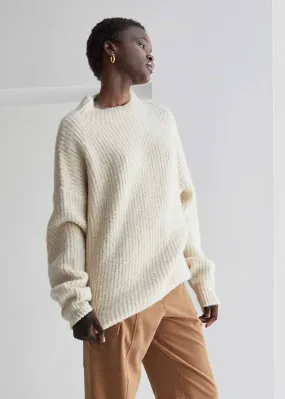 Isabel Mock Neck Sweater - Cream