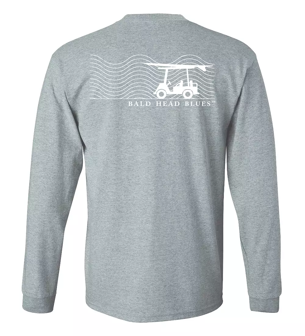 Island Tee - Long Sleeve Wave - Heather Grey