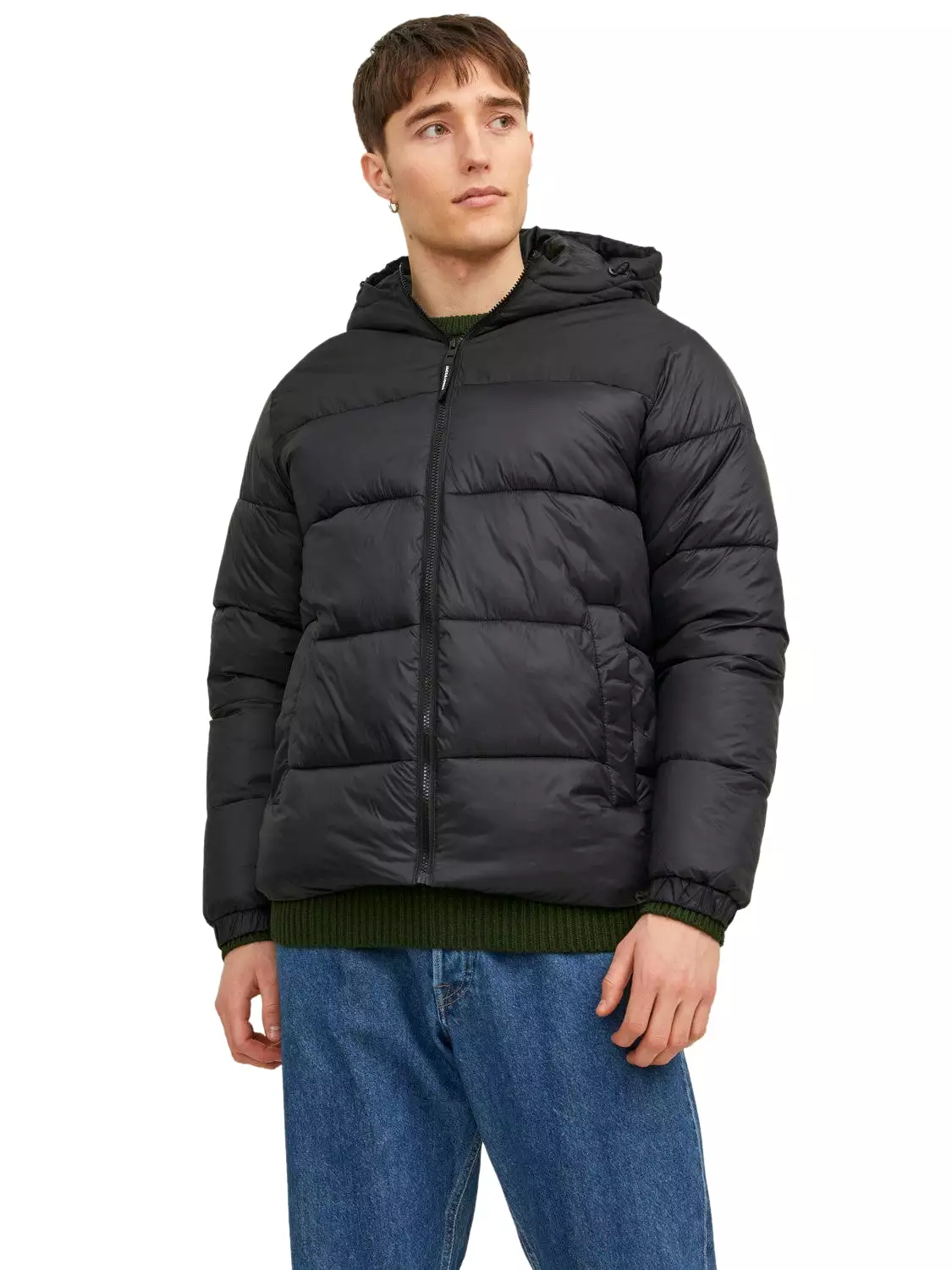 Jack & Jones Mens 'JJETOBY' Hooded Puffer Jacket