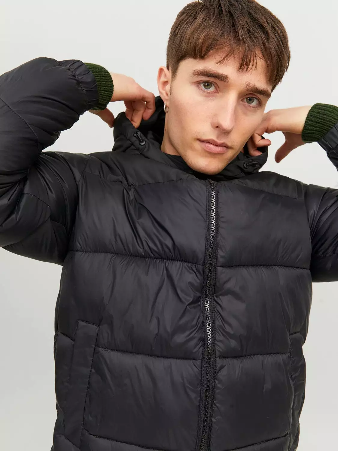 Jack & Jones Mens 'JJETOBY' Hooded Puffer Jacket