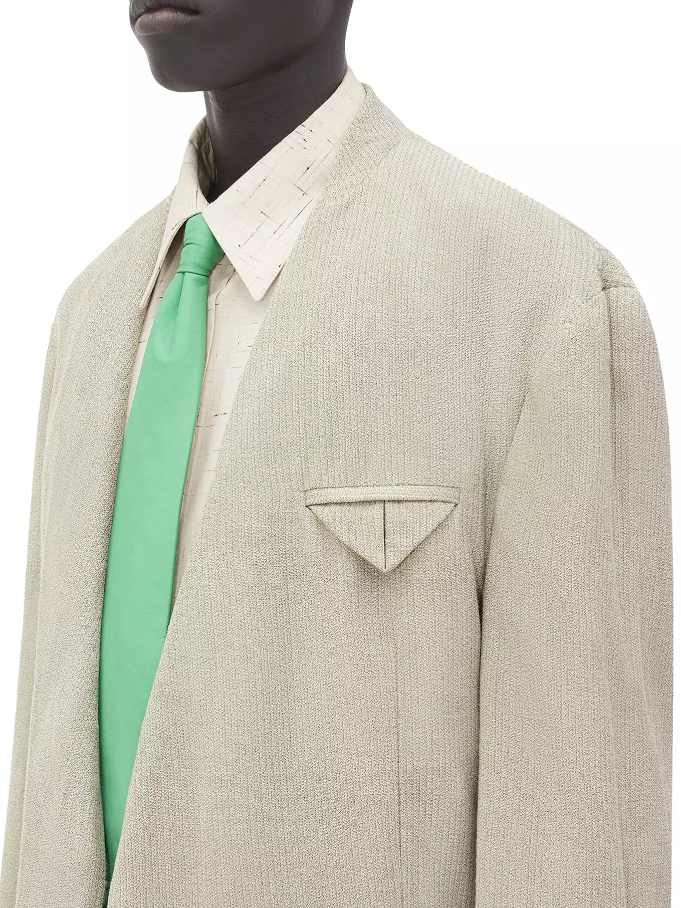 Jacket in mouliné wool and silk