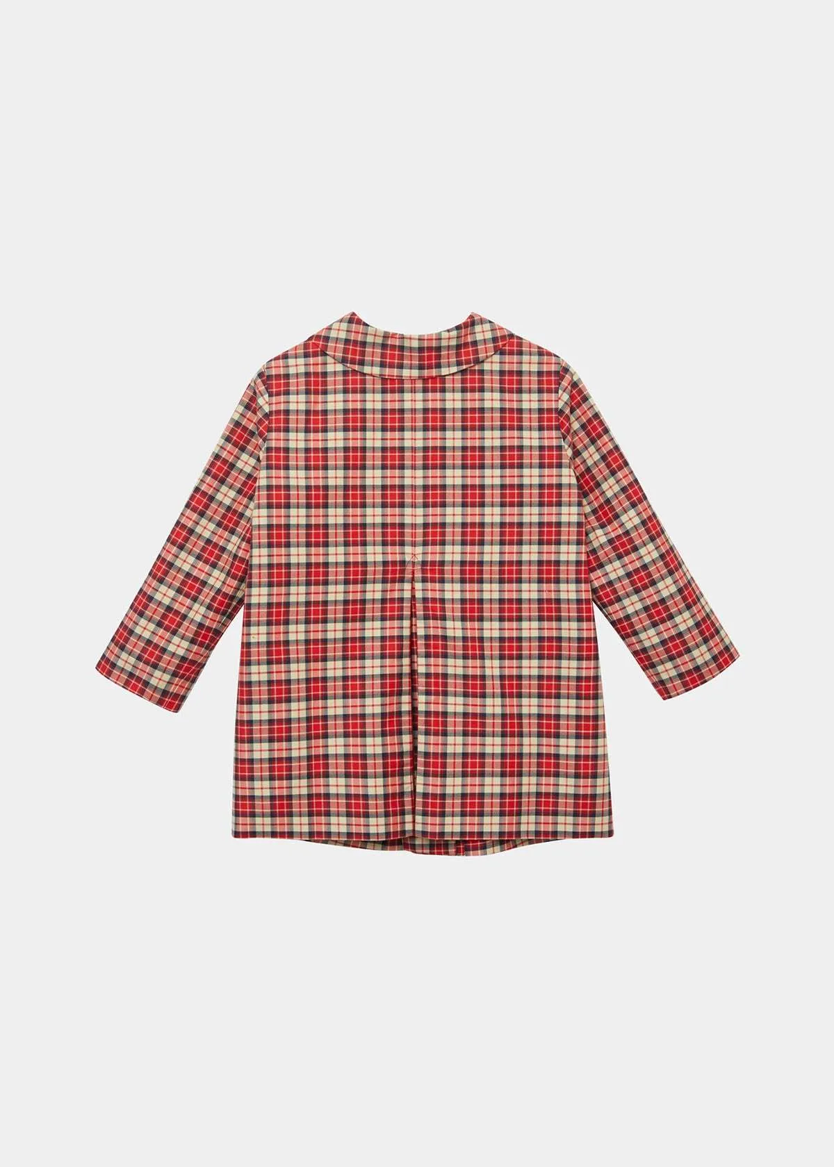 Kids Caramel FURZE COAT - RED CHECK