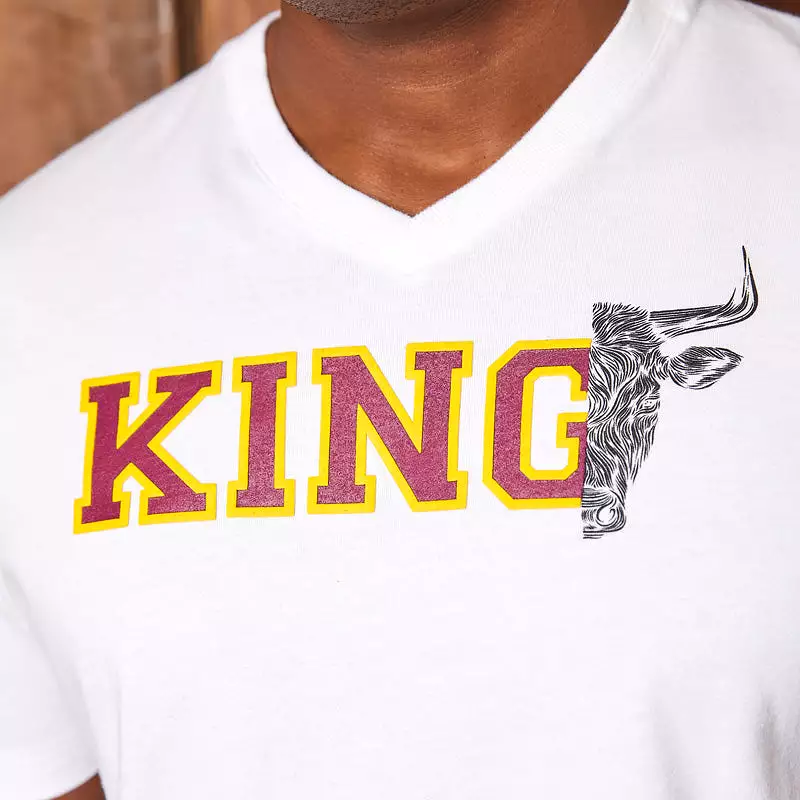 King Of The Bulls V-Neck Tee Pelican