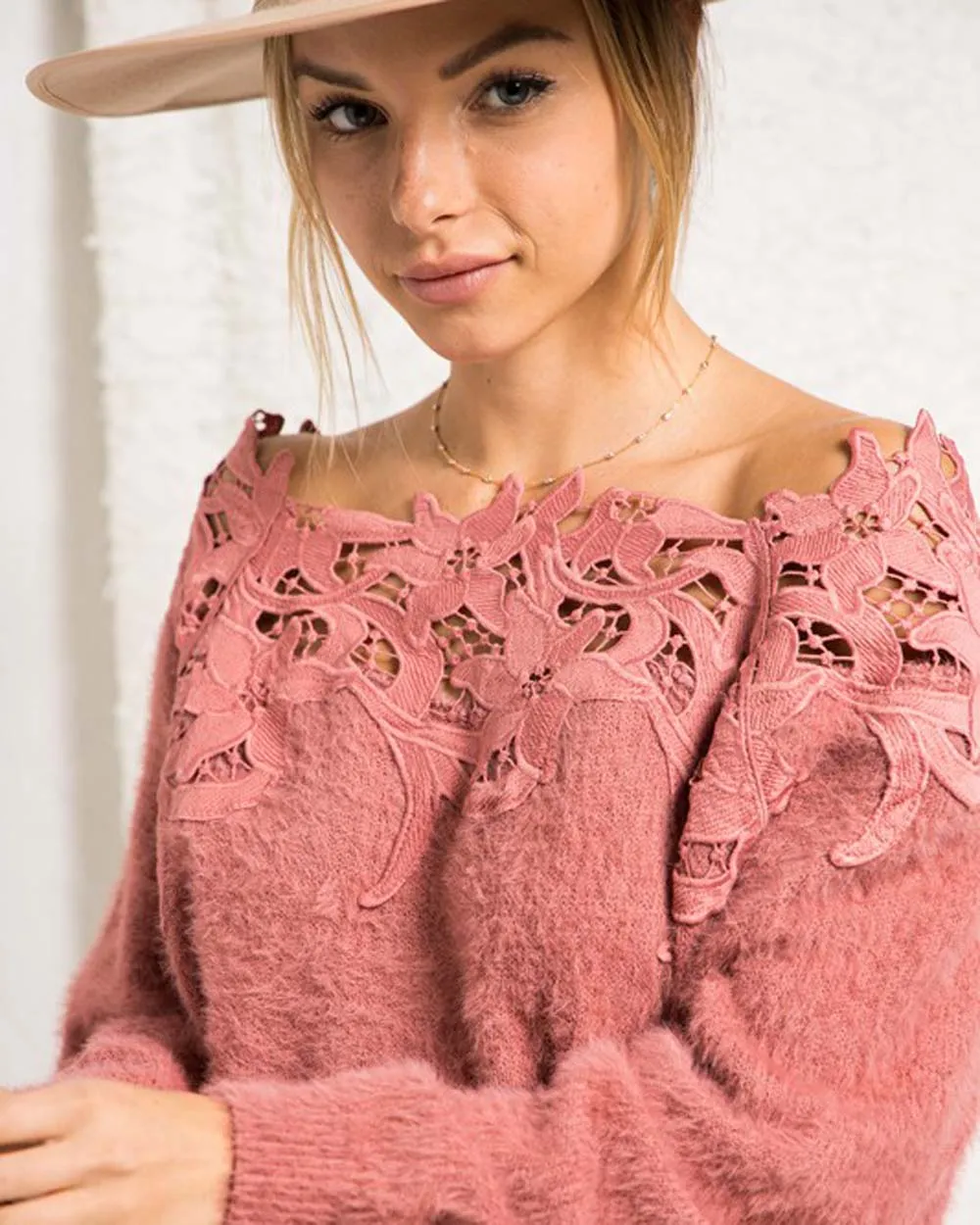 Lace Edges Sweater