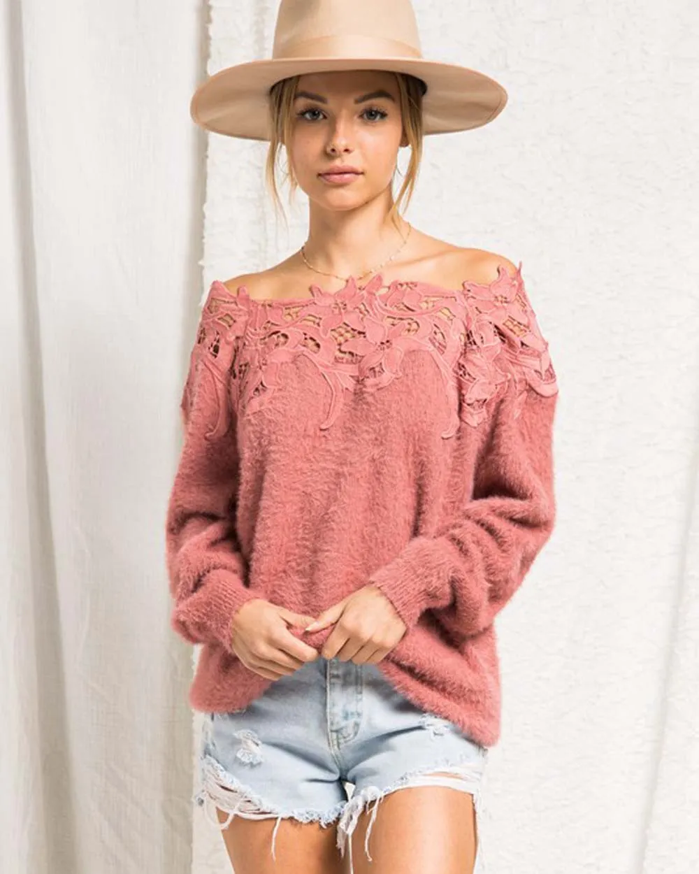 Lace Edges Sweater