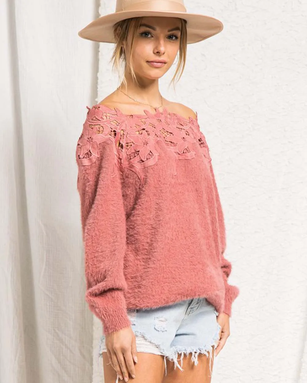 Lace Edges Sweater