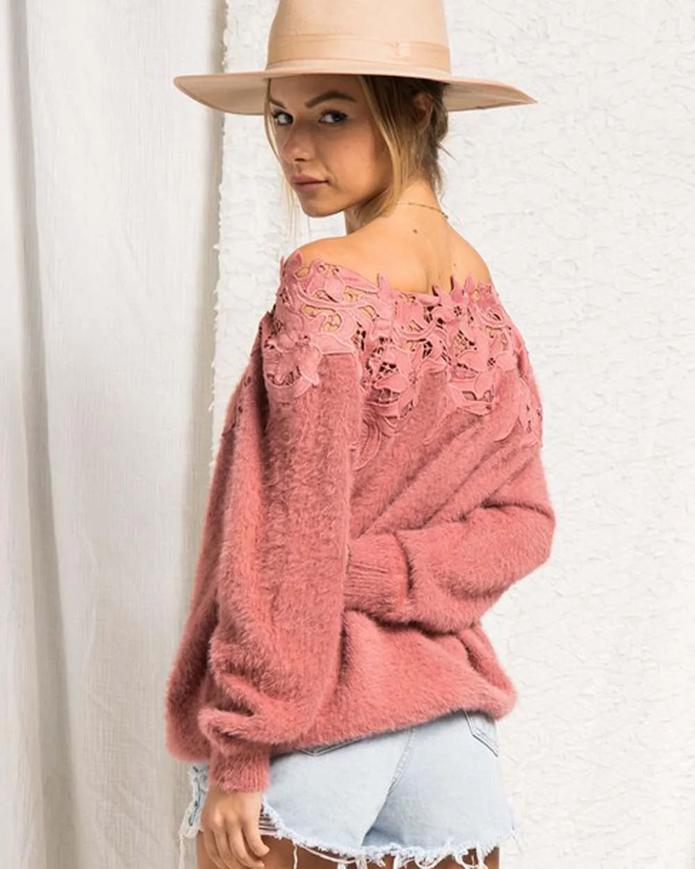 Lace Edges Sweater