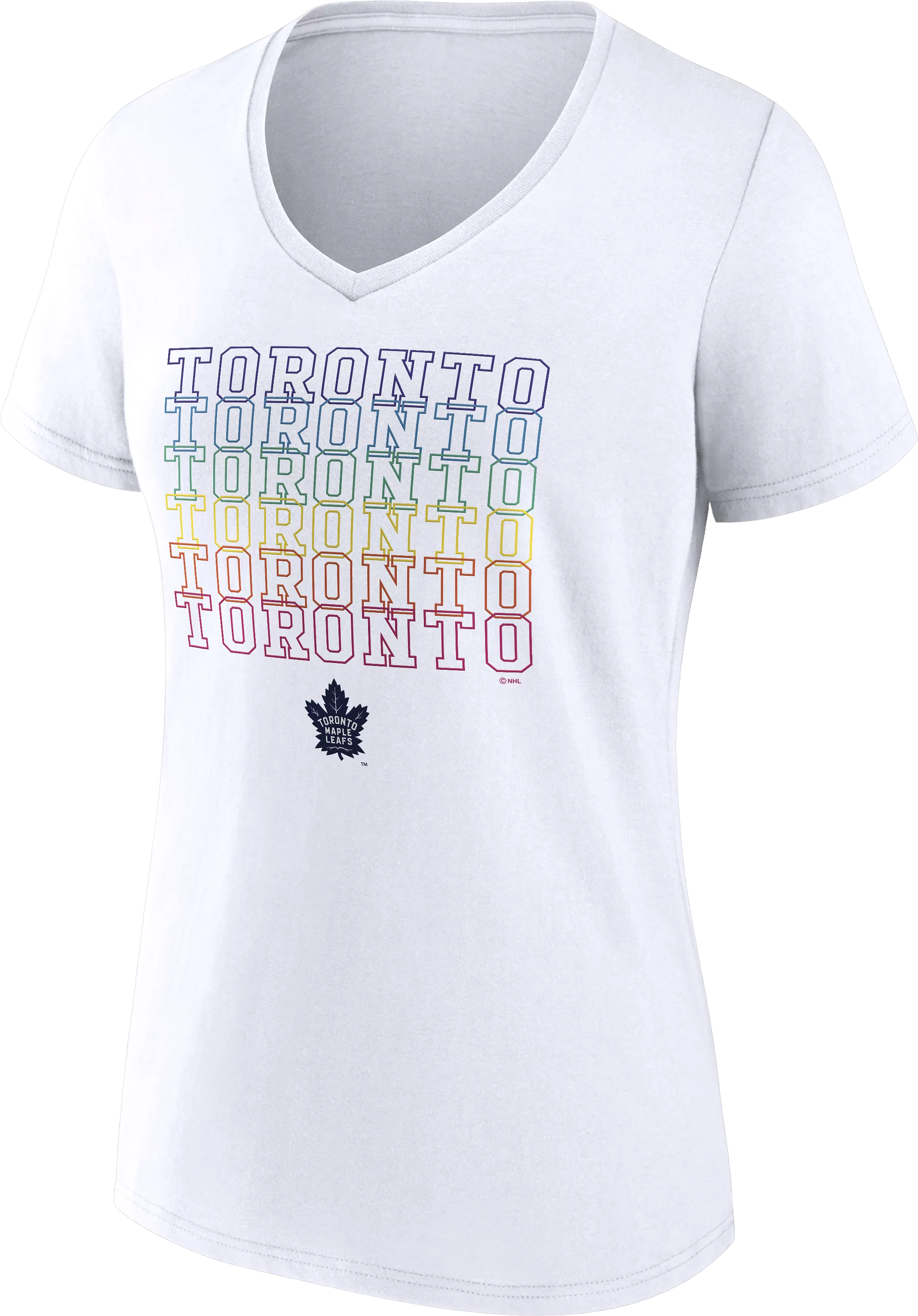 Maple Leafs Fanatics Pride V-neck Tee