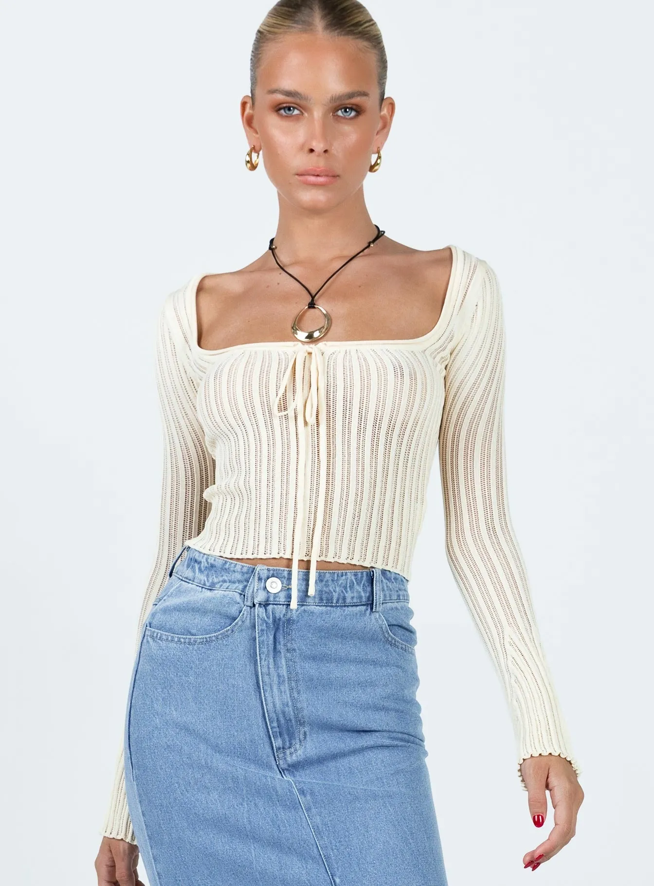 Mellow Long Sleeve Top Cream