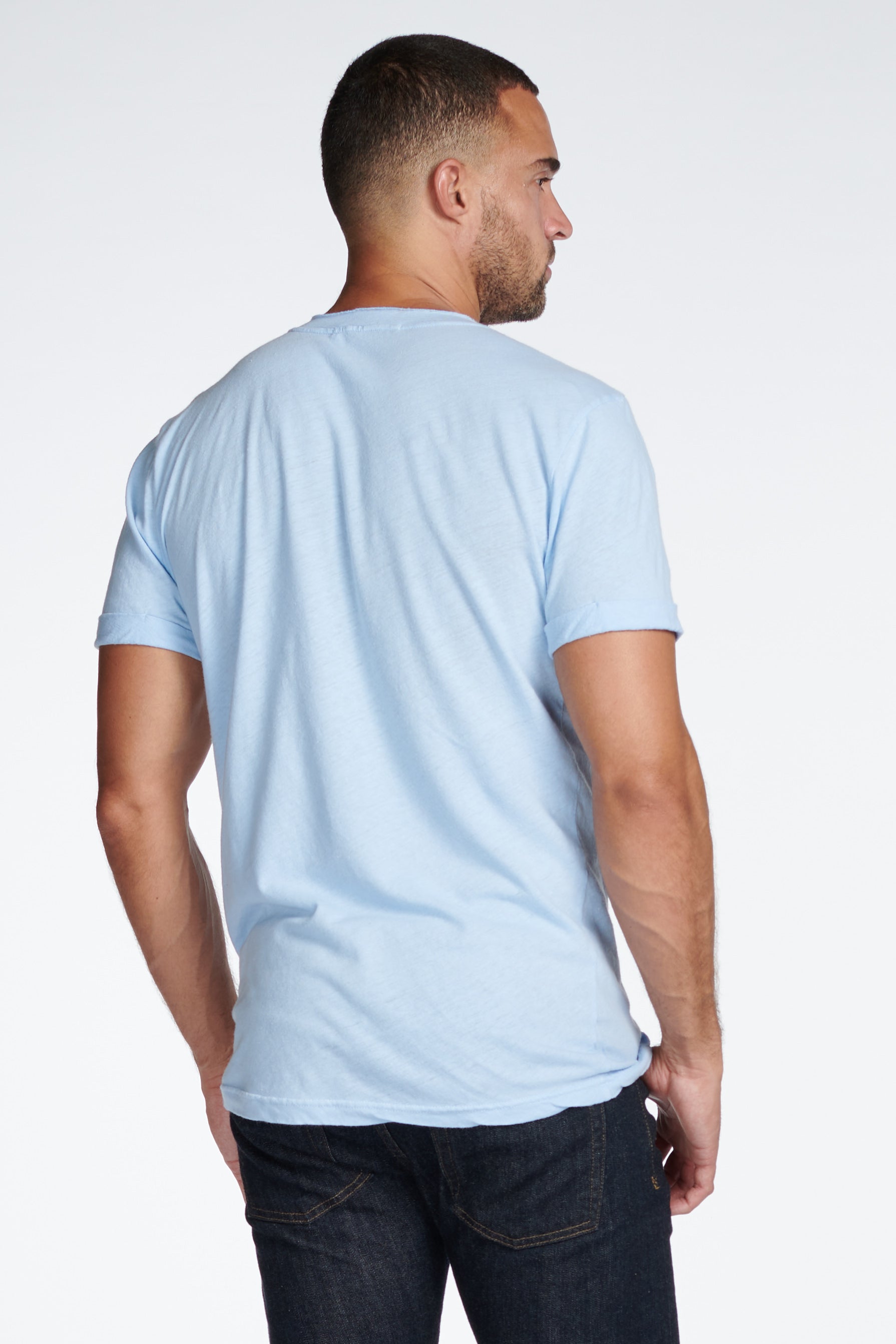 Men's Cotton Linen V-Neck Tee