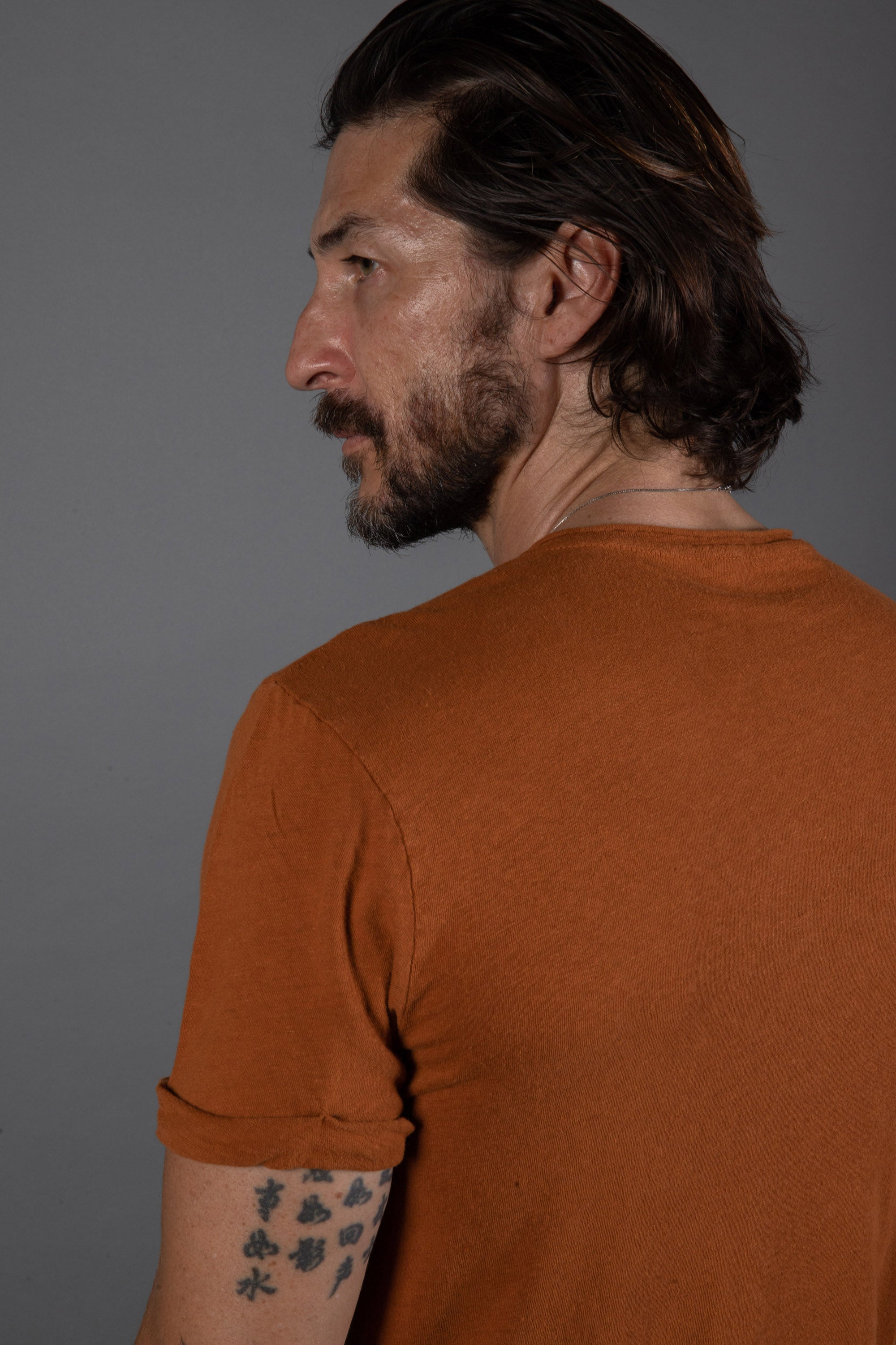 Men's Cotton Linen V-Neck Tee