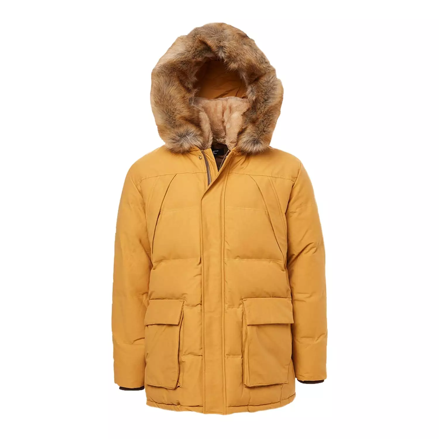 Men's Puffer With Faux Fur Jacket