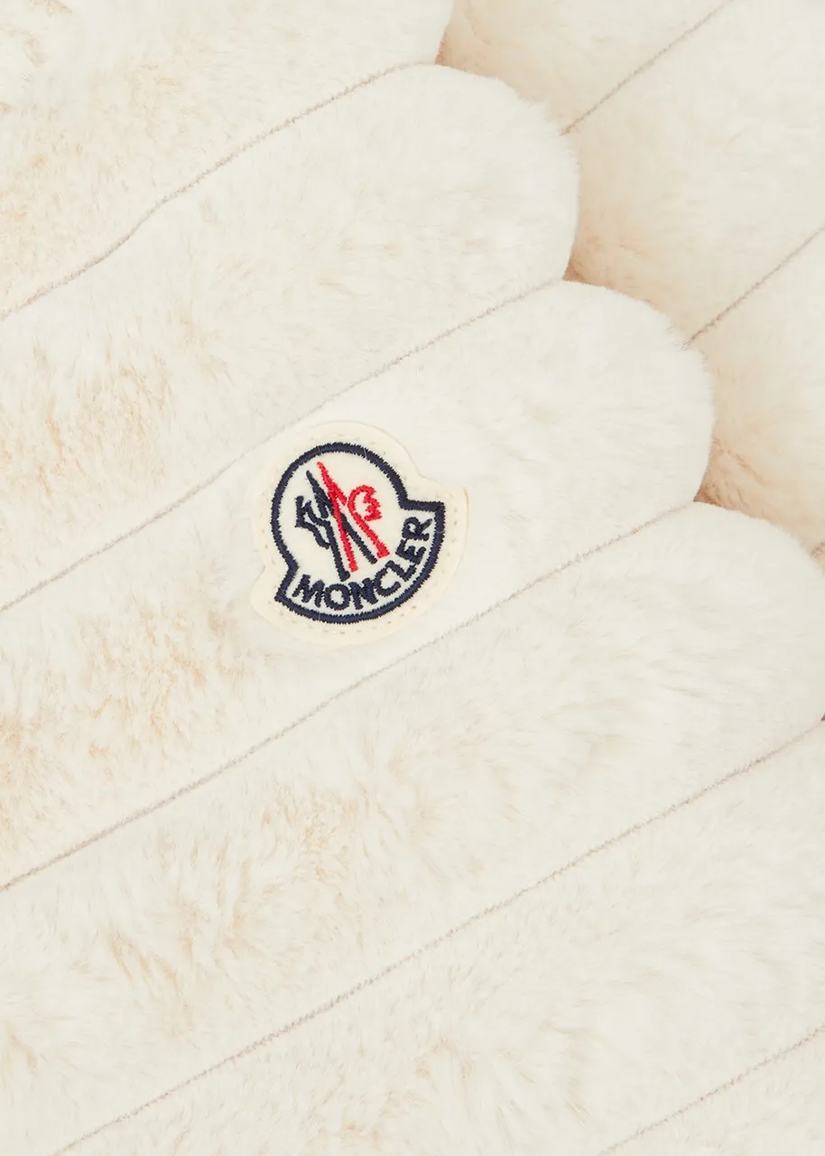 MONCLER KIDS Latife cream faux fur jacket (12-14 years) -                         -                     -                