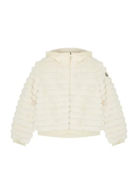 MONCLER KIDS Latife cream faux fur jacket (12-14 years) -                         -                     -                