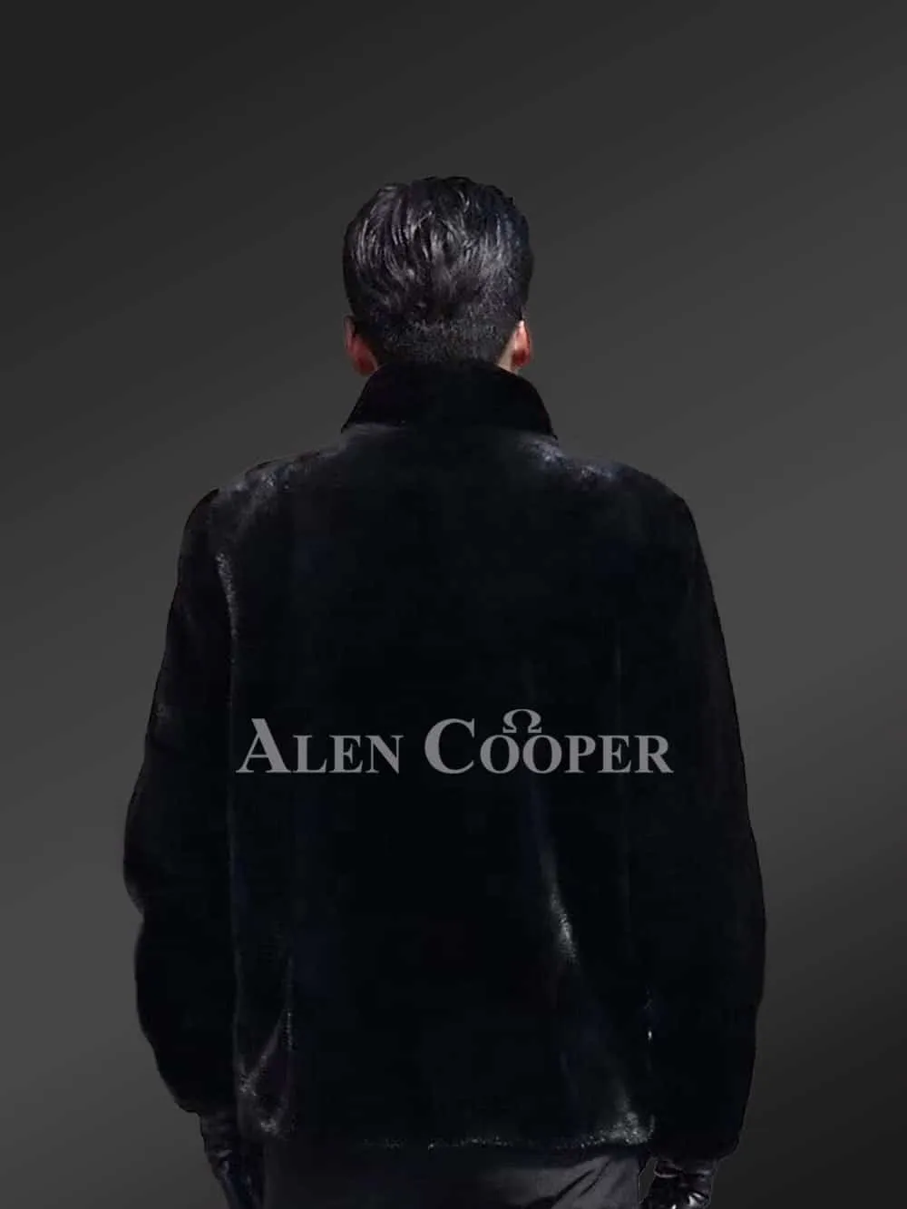 Mysterious Black Full Skin Mink Fur Jacket For Men