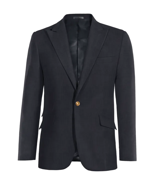 Navy blue super 100s Merino Wool peak lapel Jacket