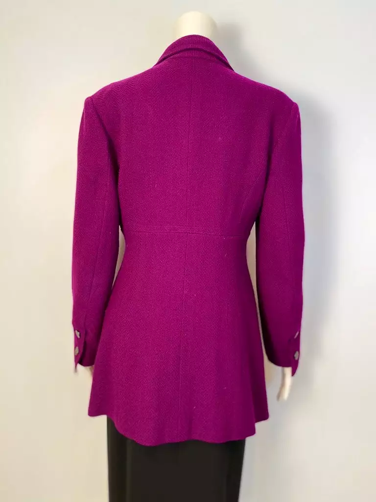 NWOT 97A, 1997 Fall Chanel Vintage Merlot Jacket Blazer FR 34 US 2/4