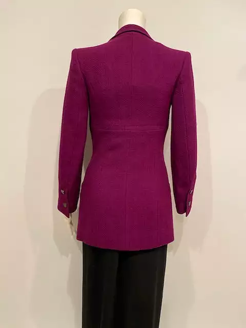 NWOT 97A, 1997 Fall Chanel Vintage Merlot Jacket Blazer FR 34 US 2/4