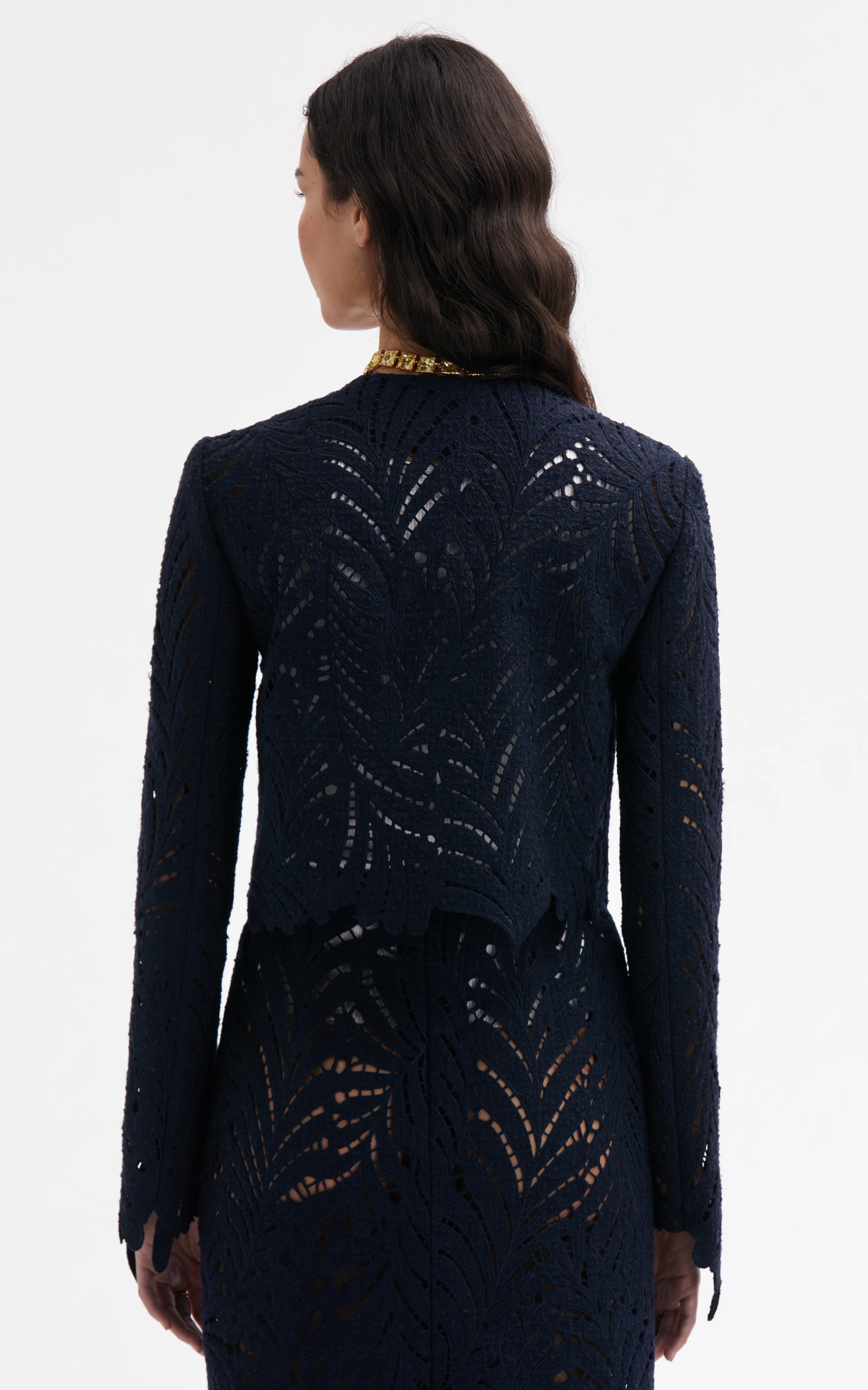 Oscar de la Renta Cutout Wool-Tweed Jacket