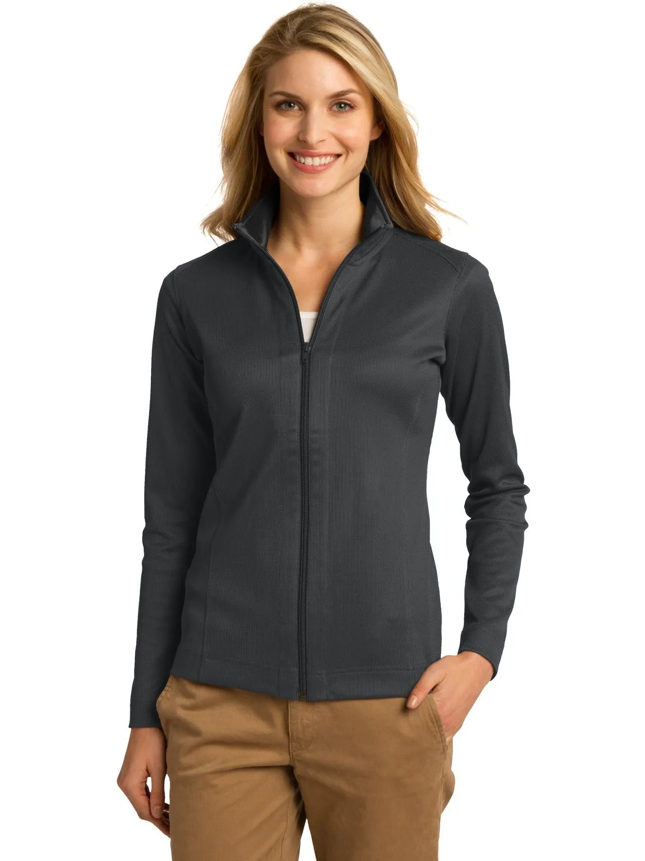 OUTLET-Port Authority Ladies Heavyweight Vertical Texture Full-Zip