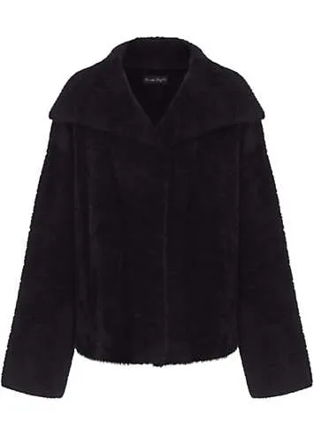 Phase Eight Lucy Black Faux Fur Jacket | Grattan