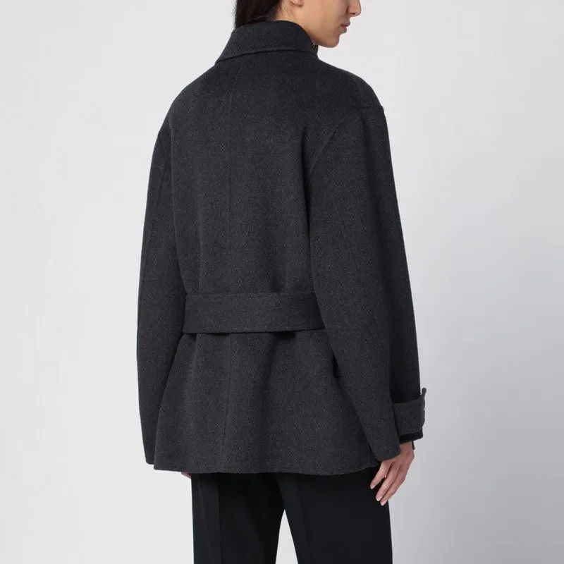 PHILOSOPHY DI LORENZO SERAFINI Elegant Grey Wool Belted Jacket