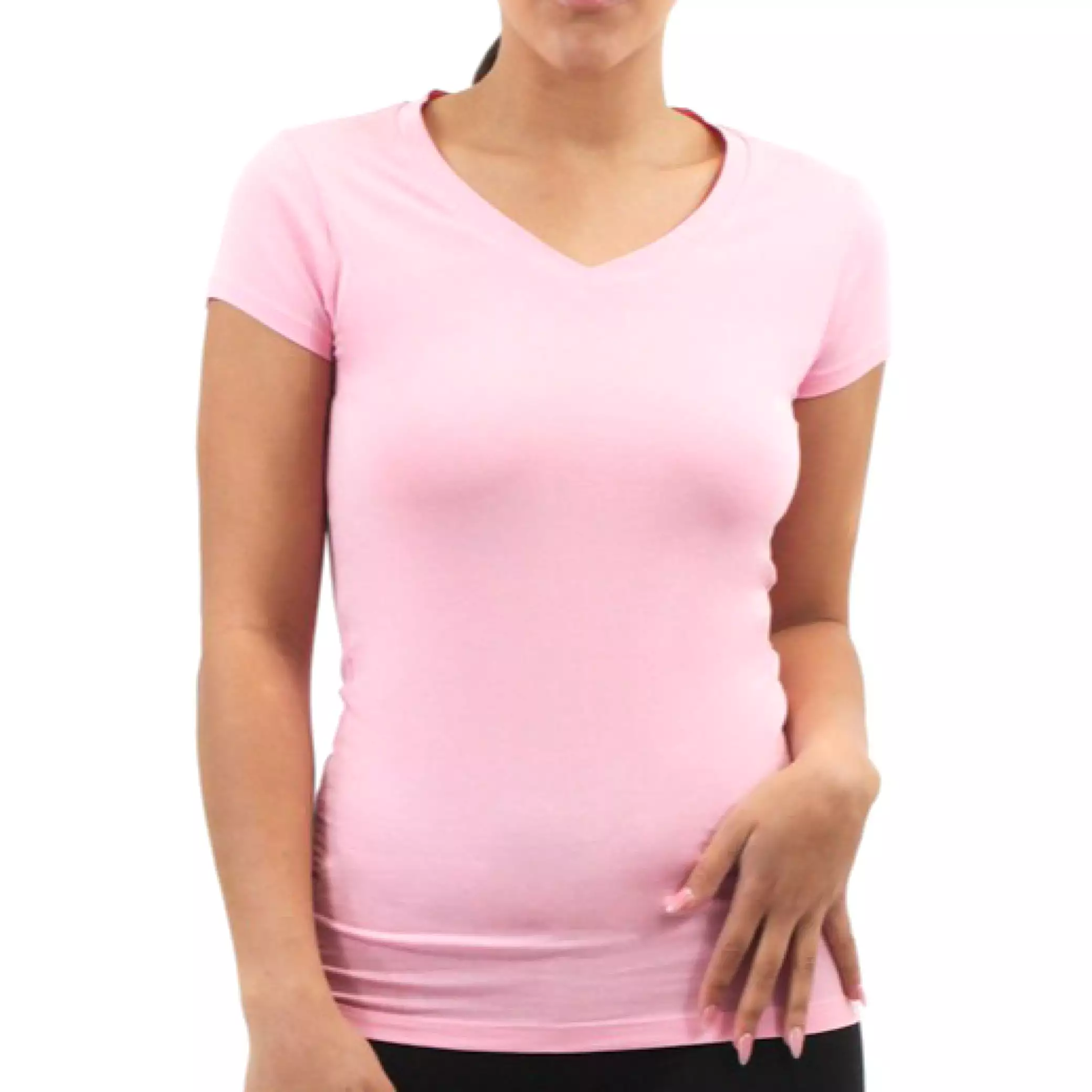 Plus Size V-Neck Cotton T-Shirt