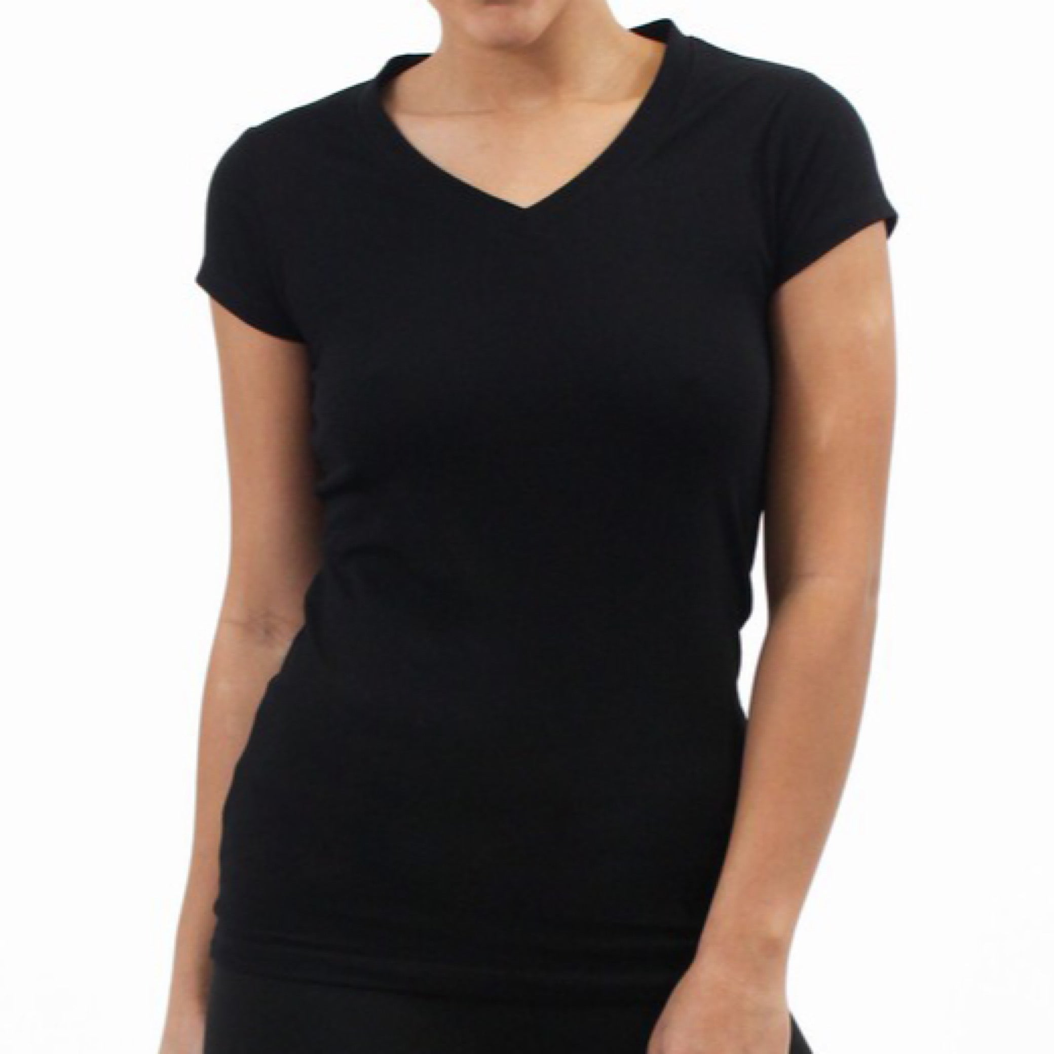 Plus Size V-Neck Cotton T-Shirt