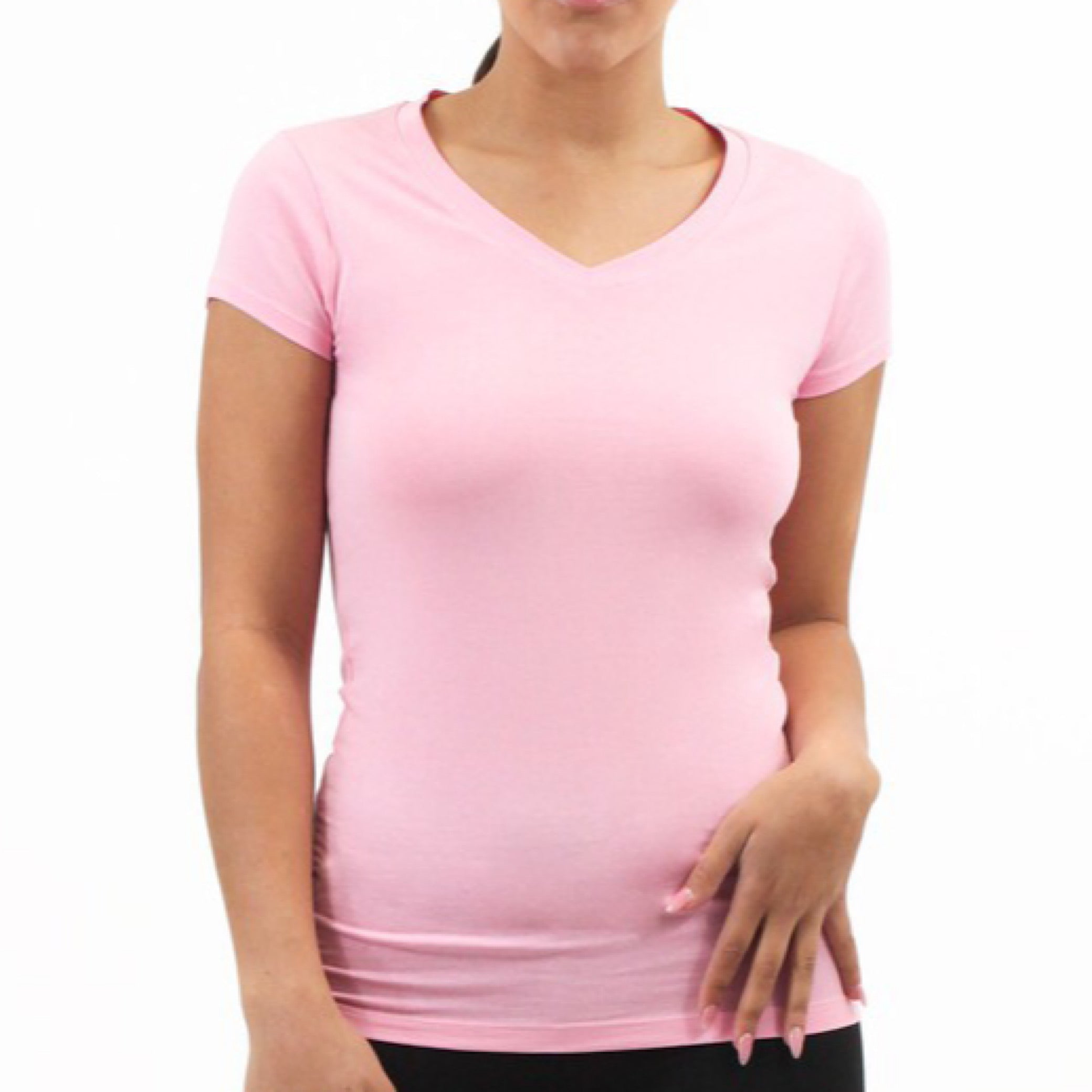 Plus Size V-Neck Cotton T-Shirt