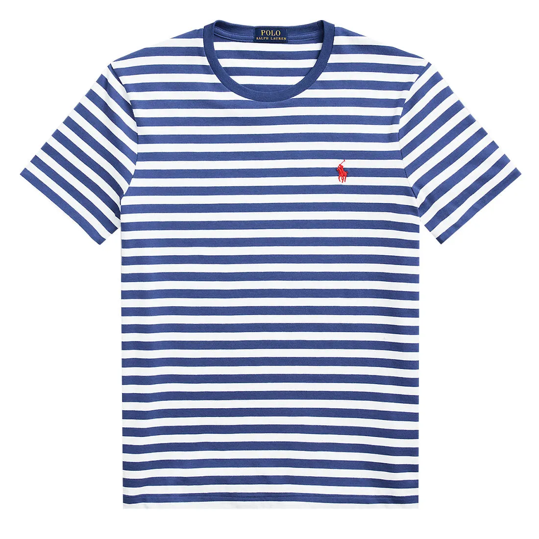 Polo Ralph Lauren Custom Slim Fit Striped Jersey T-Shirt Old Royal/White