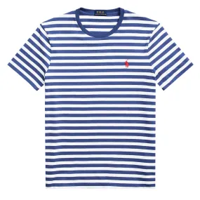 Polo Ralph Lauren Custom Slim Fit Striped Jersey T-Shirt Old Royal/White