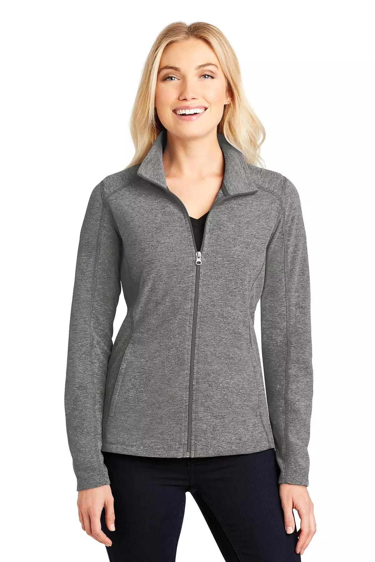 Port Authority L235 Ladies Heather Microfleece Full-Zip Jacket