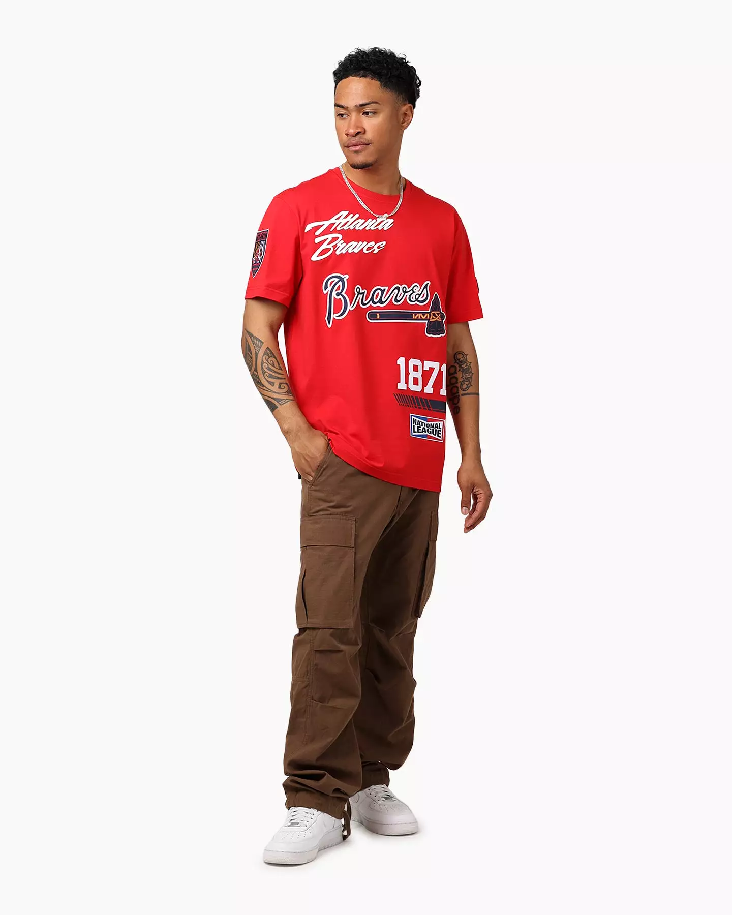 Pro Standard Atlanta Braves Fast Lane SJ T-Shirt Red