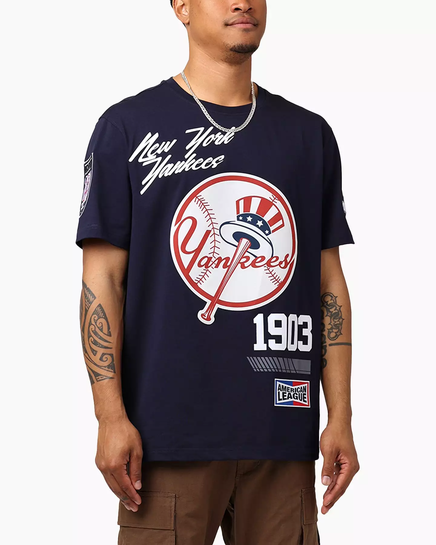 Pro Standard New York Yankees Fast Lane SJ T-Shirt Midnight Navy