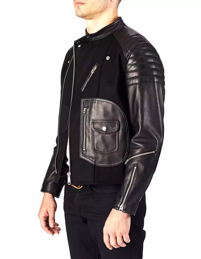 RACER - Leather & Wool Biker Jacket