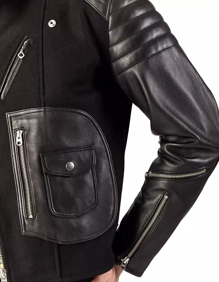 RACER - Leather & Wool Biker Jacket