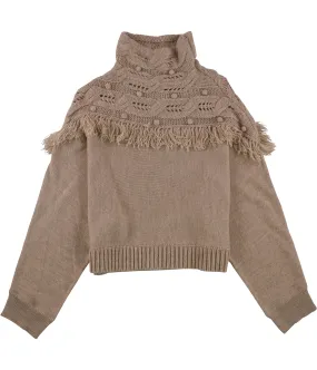 Rachel Zoe Womens Fringe Pullover Sweater