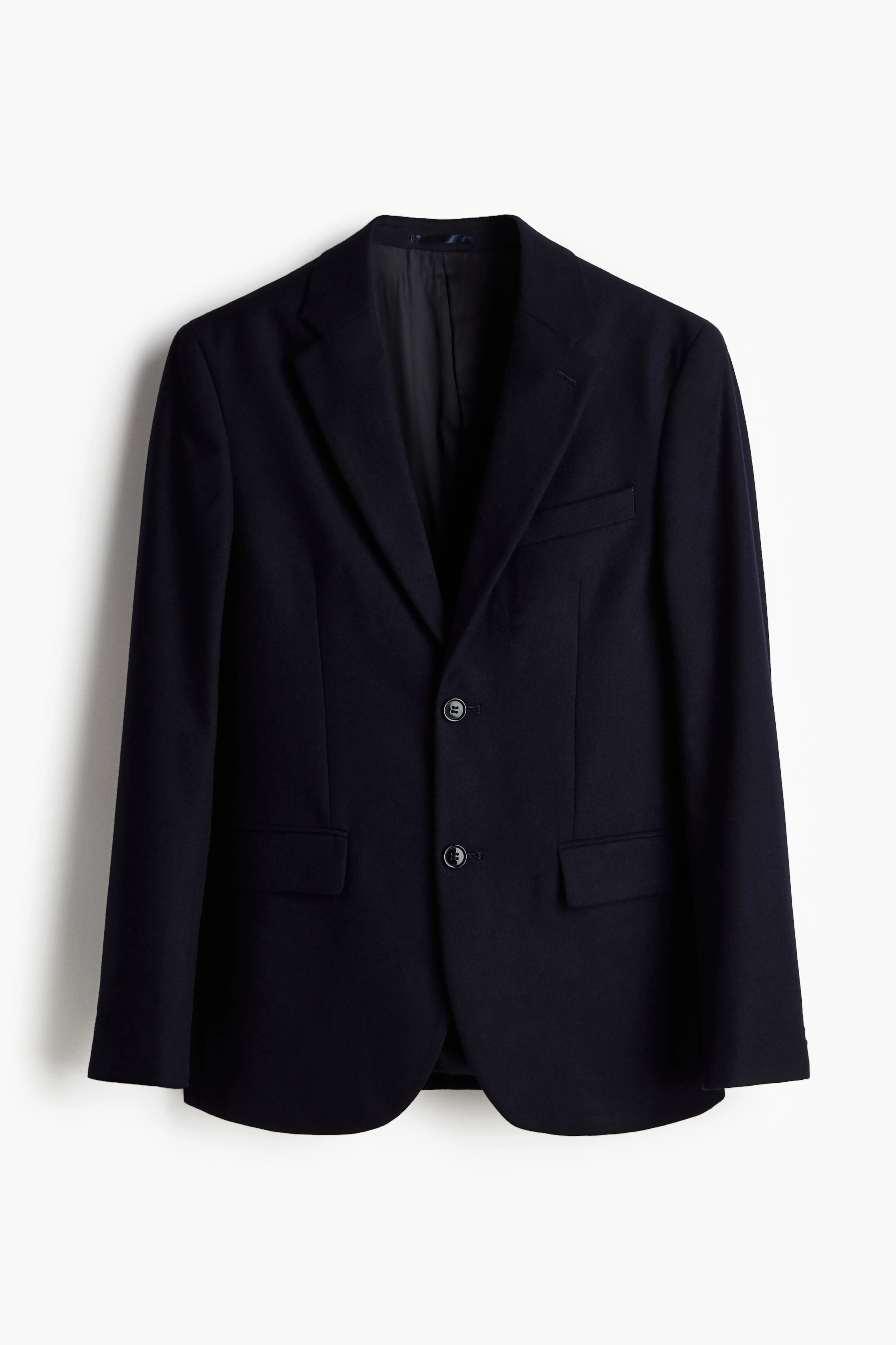 Regular Fit Wool-blend jacket - Long sleeve - Regular length - Navy blue - Men | H&M GB