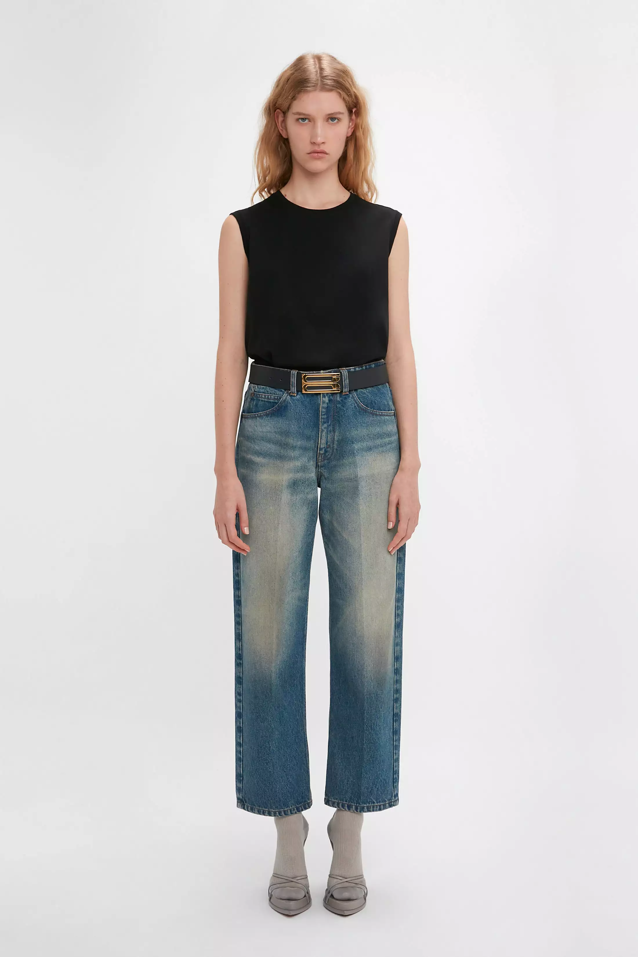 Relaxed Straight Leg Jean In Antique Indigo Wash