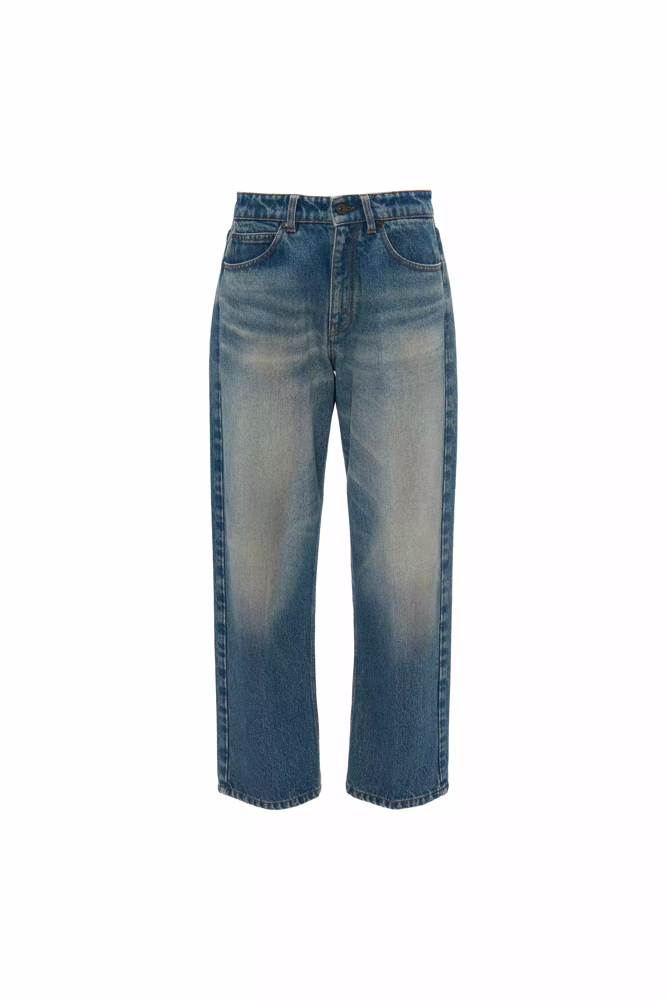 Relaxed Straight Leg Jean In Antique Indigo Wash