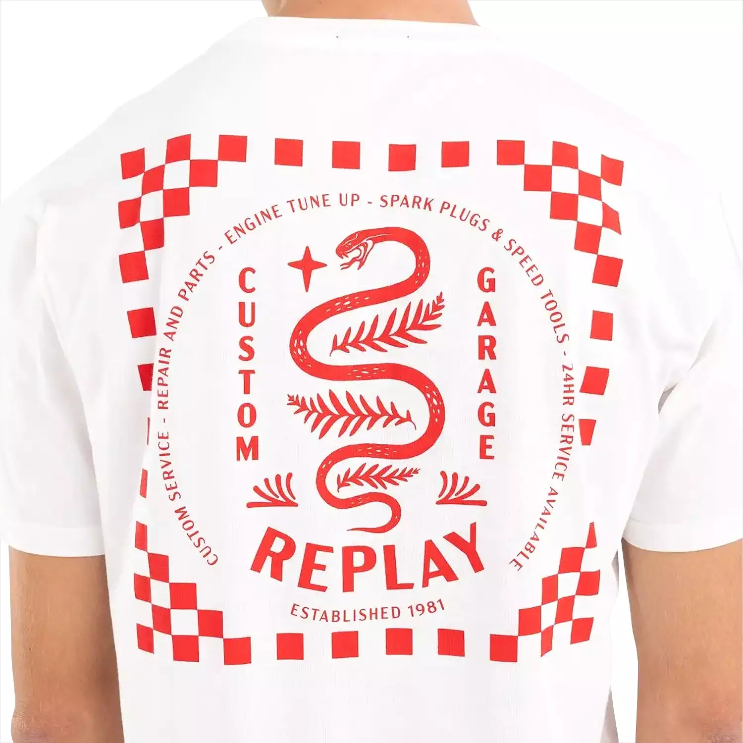 Replay Custom Garage Snake T-Shirt - White