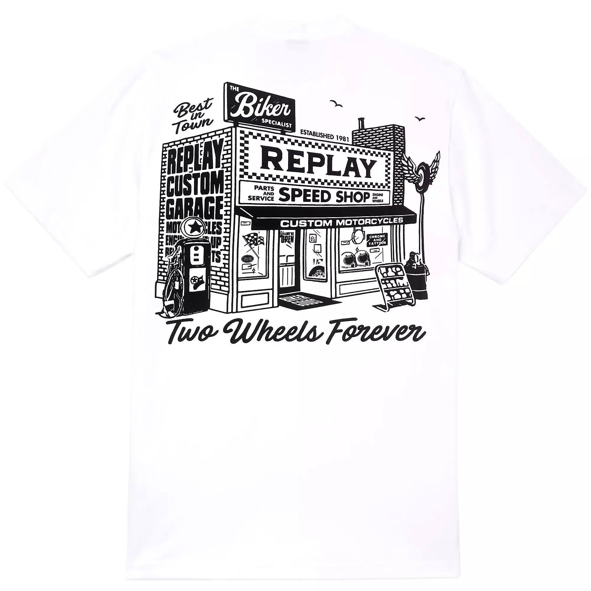 Replay Custom Speed Shop T-Shirt - White