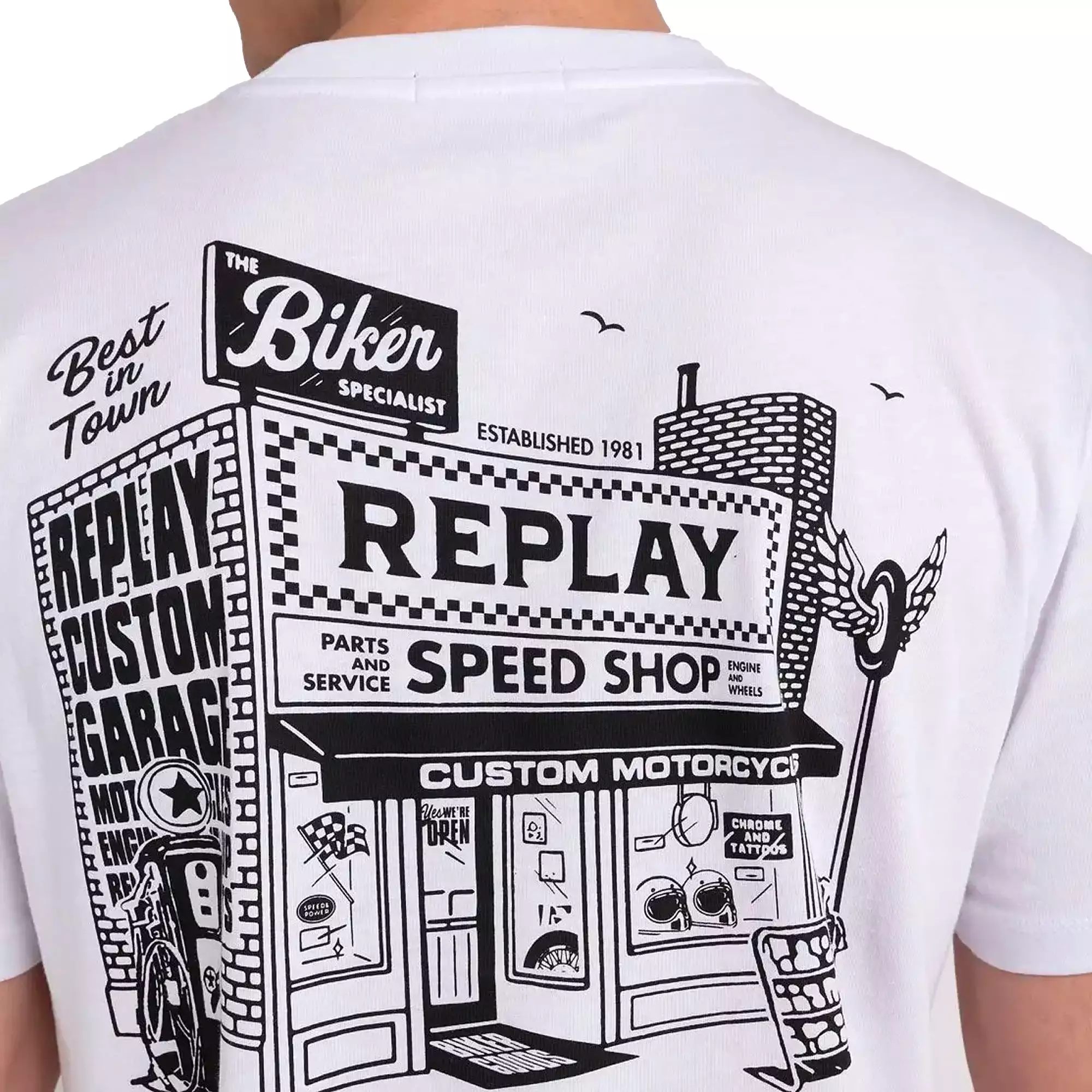 Replay Custom Speed Shop T-Shirt - White