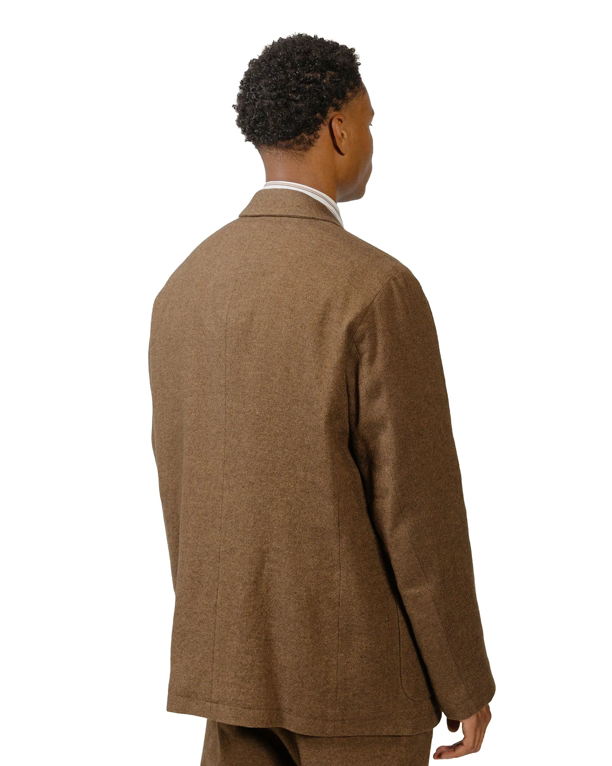 Sage de Cret Wool/Linen Tumbler Tailored Jacket Brown