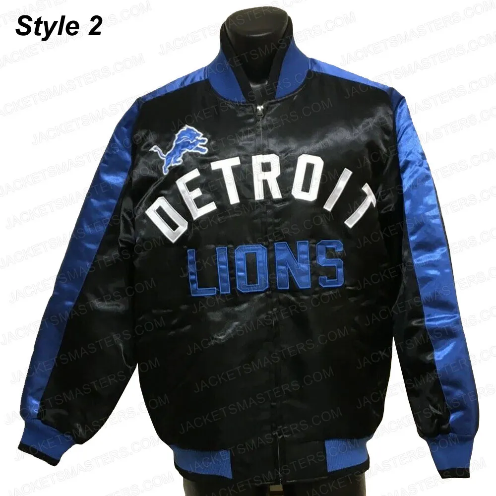 Show Time Detroit Lions Satin Black Jacket