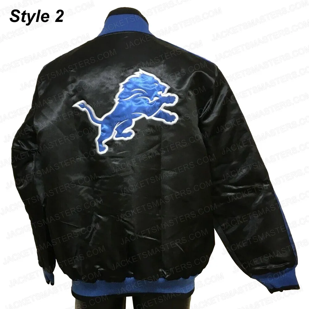 Show Time Detroit Lions Satin Black Jacket