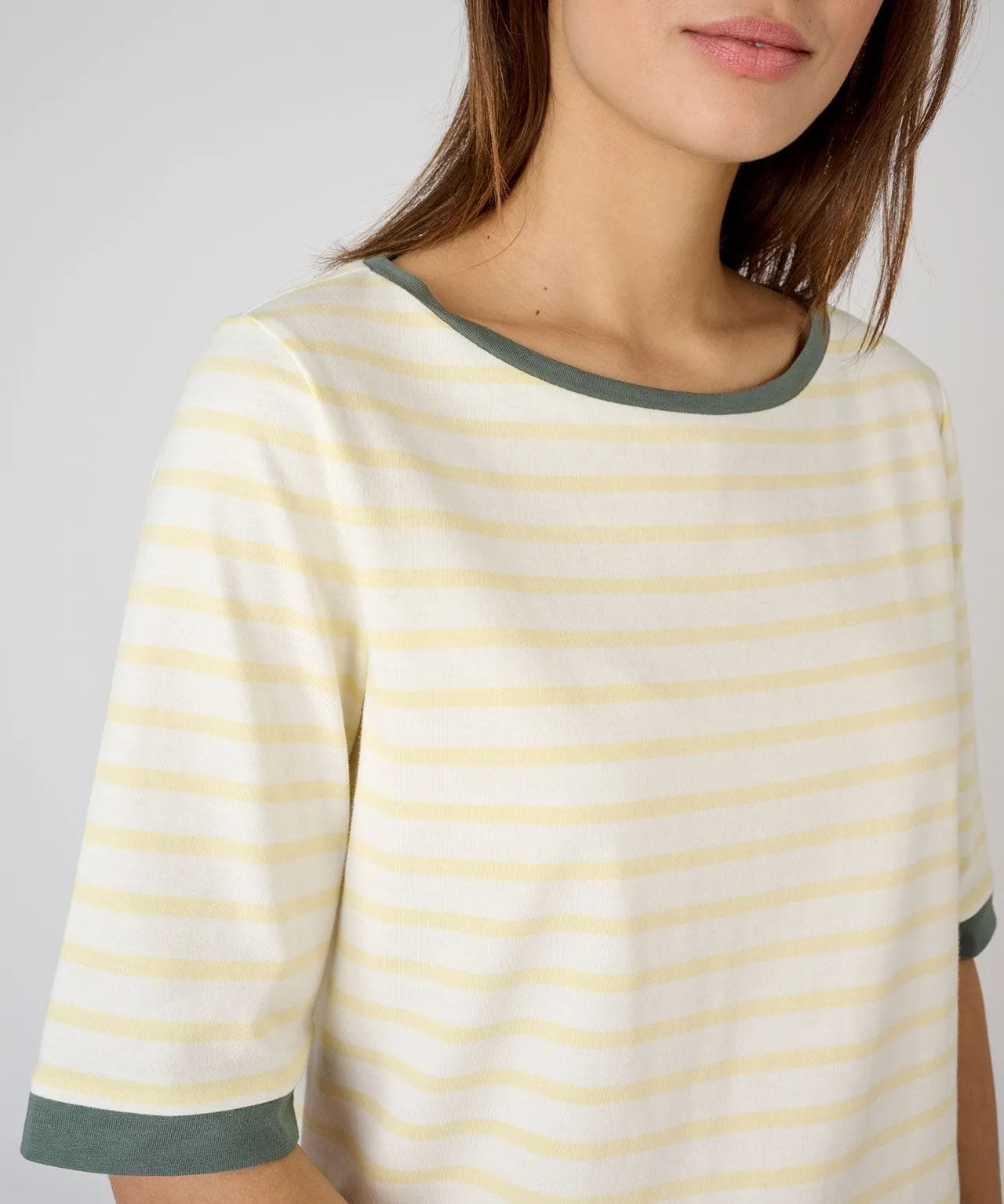 Skin Soft Pure Cotton Short Sleeved Stripe T-shirt 