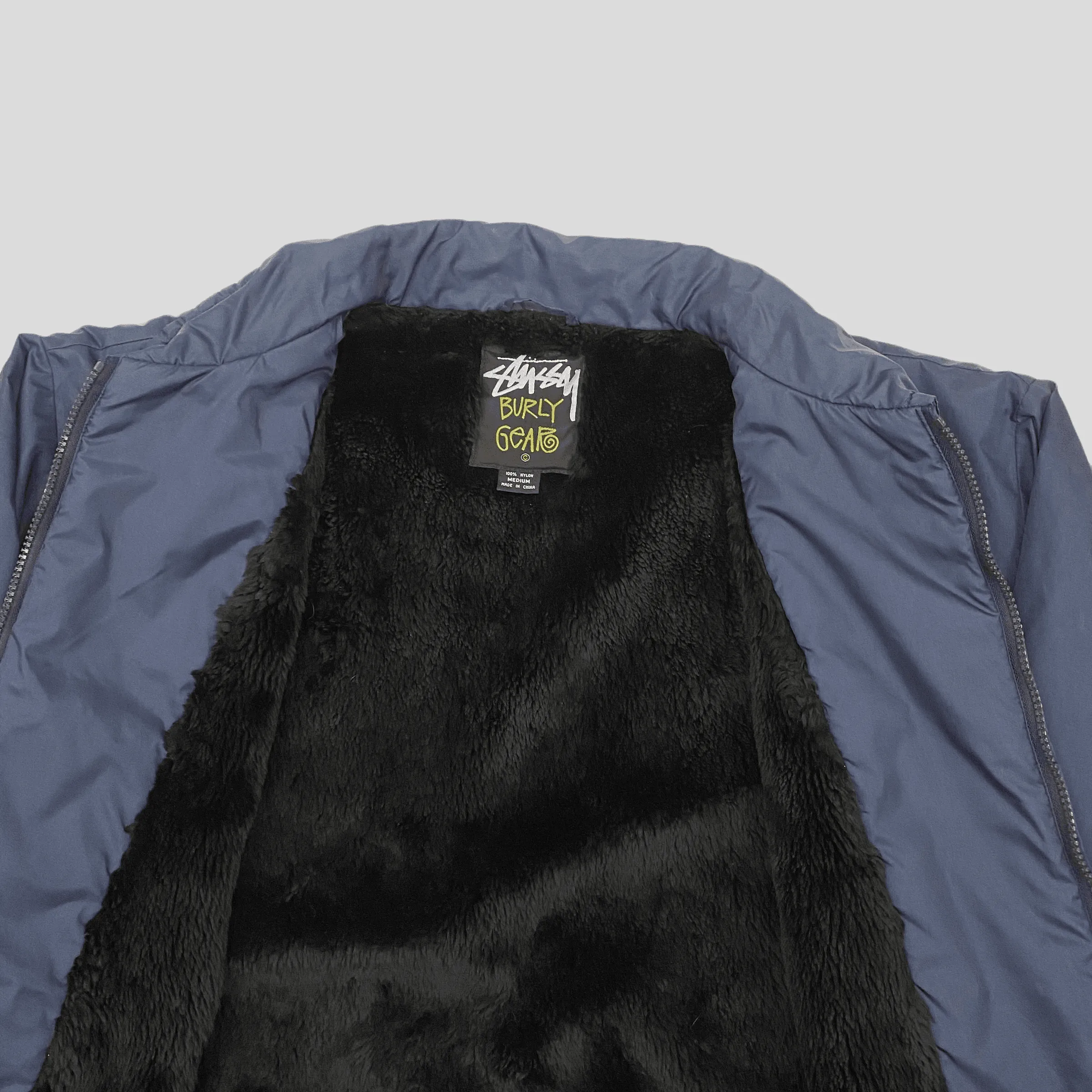 Stussy 90’s Star Nylon Fur Lined Coach Jacket - L/XL